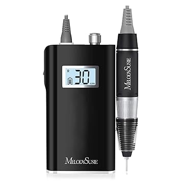 MelodySusie Entry-Level Clip-On Rechargeable Nail Drill, ScamanderSC320H 30000RPM Popular Classic E-File with LCD Display for Manicure Shaping & Gel Removal, Perfect for Nail Art Training & Home Use