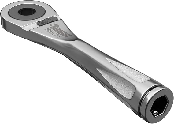 SabreCut 1 x MRSC01 Mini Micro Ratchet 1/4 Hex Stainless Steel Professional 72 Tooth Gear Hand Ratchet Wrench