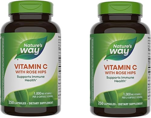 Nature's Way Vitamina C con escaramujos, poderoso antioxidante y soporte para la función inmune de la vitamina C*, promueve el colágeno para una