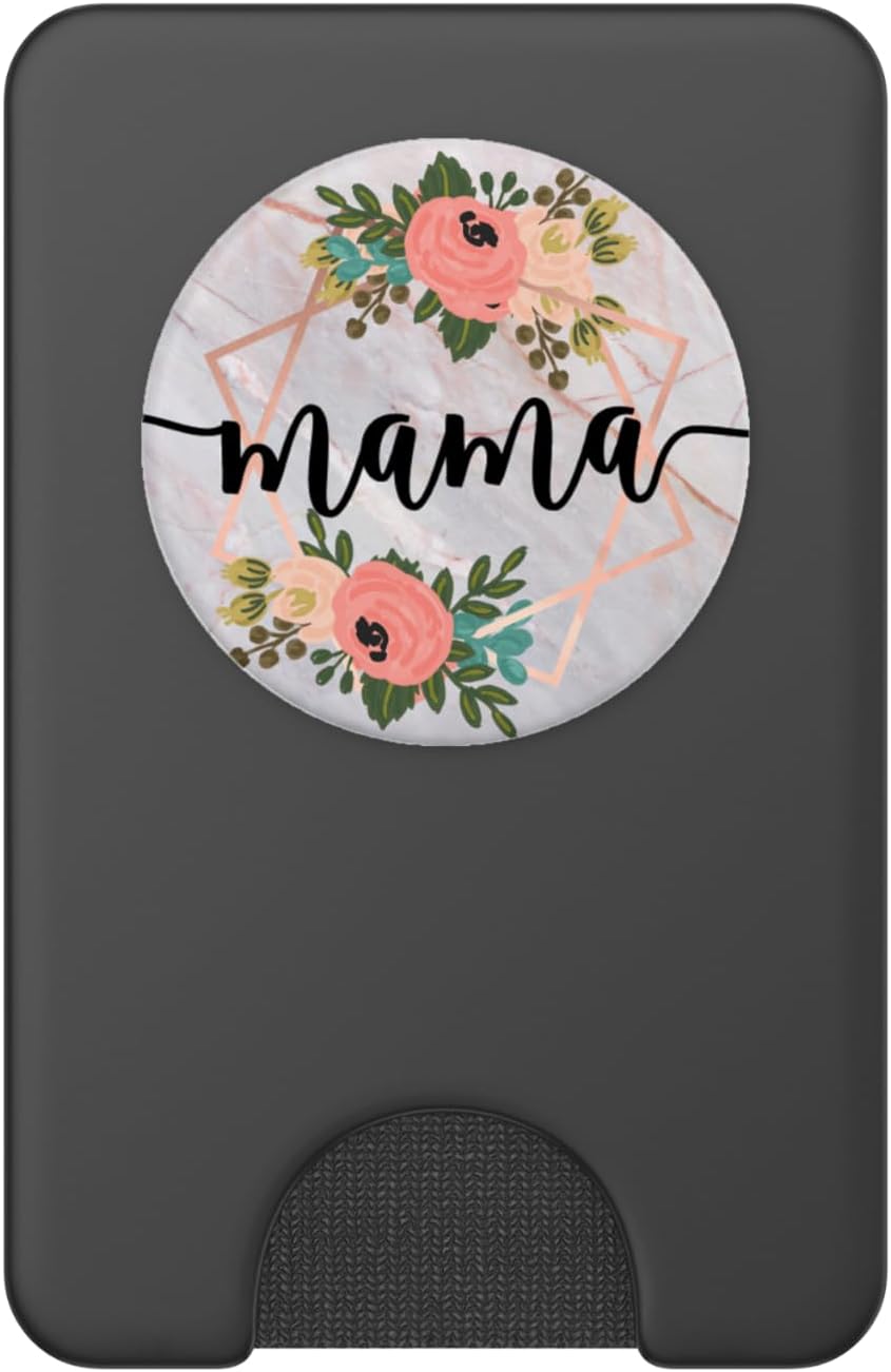 Mama in Rose Pink & Flowers PACM024e PopSockets PopWallet for MagSafe