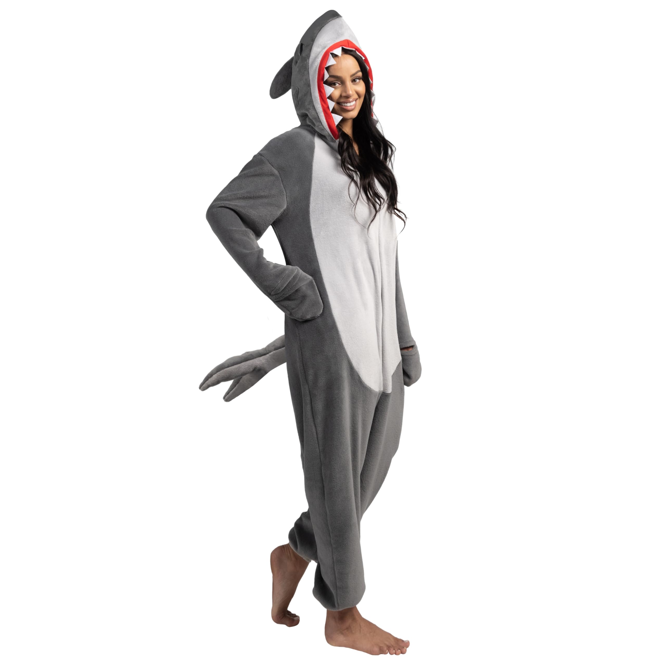 Spooktacular Creations Unisex Adult jumpsuit Plush Costume with Hat Tail for Dress Up Role Play Halloween Costum-XL — image 1