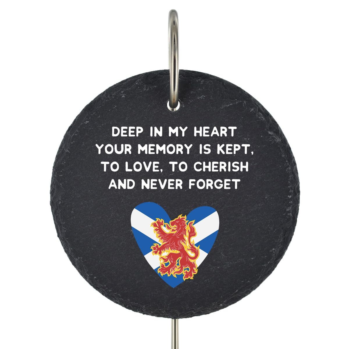 Global Designs Multi Scottish Emblem Grave Stick Marker Plaque Ornament Scotland Slate Memoriel Sentimental Tribute Graveside Decor 25X11cm