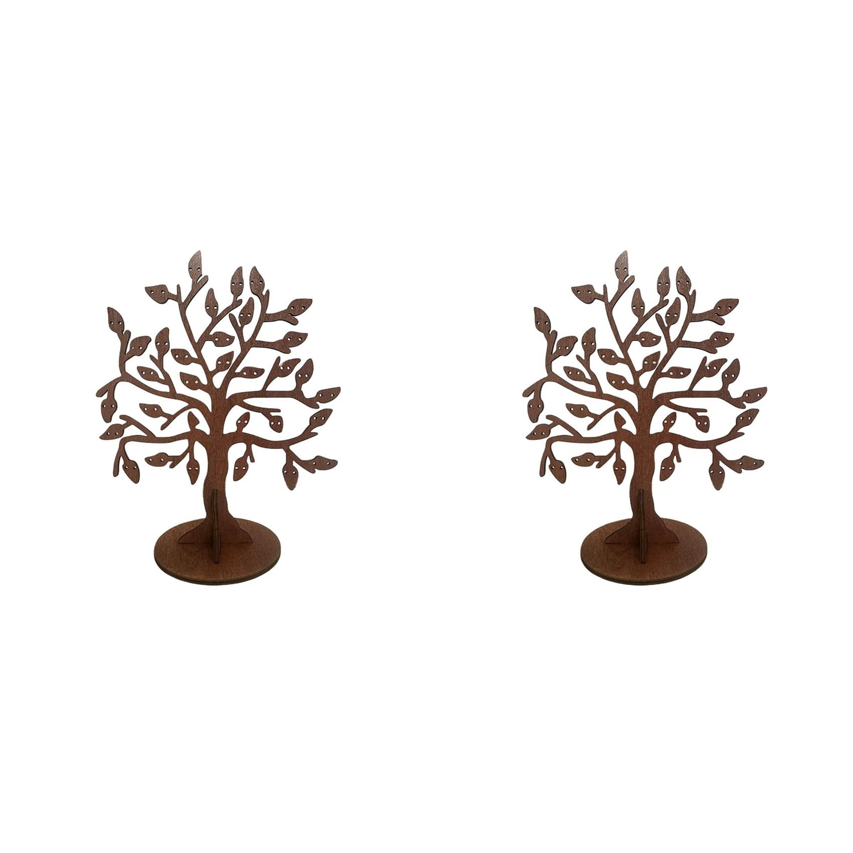 Aundhegrtt 2X Wood Jewelry Holder Stand,Earring Tree Organizer,Jewelry Tree Earring Display Stand Jewelry Storage Tree Storage Rack