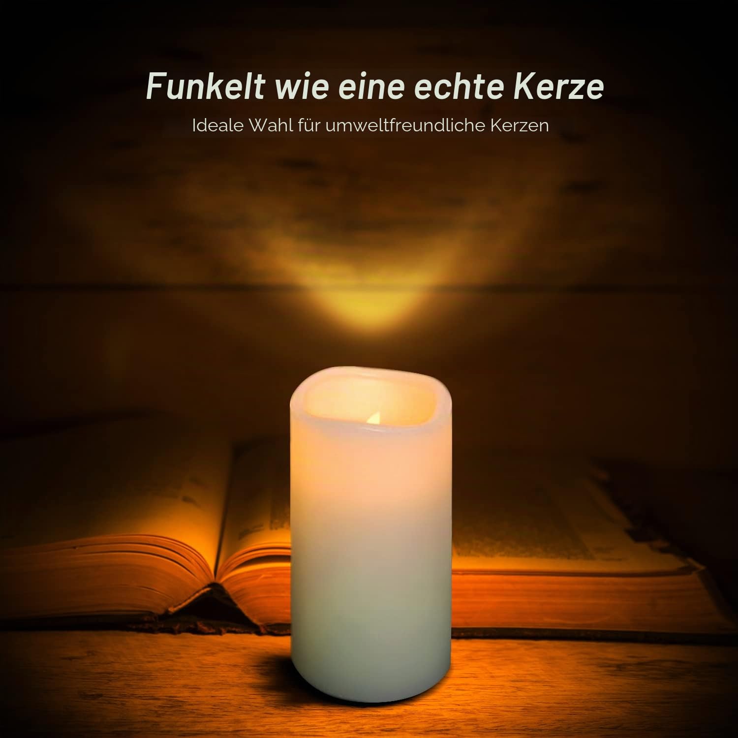 Hausware led kerzen stumpenkerzen mit fernbedienung,kerze Set von 9 Flammenlose Kerzen H 4 "5" 6 "7" 8 "9", für Halloween, Weihnachten, Party, Bar, Hochzeit,Elfenbeinfarbe
