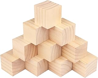 GNIEMCKIN 100 Packs Wooden Blocks for Crafts, 2 Inch Pine Wood Cubes, Wooden Cubes for Paint, Stamp, Decorate, DIY Projects and Personalized Gifts