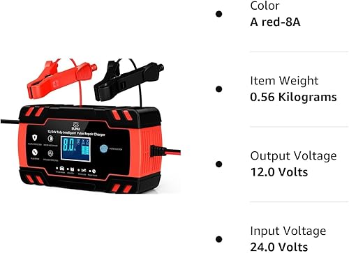 Miniatura 9 de SUHU Cargador de batería de automóvil 12 V8 A 24 V4 A cargador de batería automático inteligente cargador de goteo para automóvil camión motocicleta
