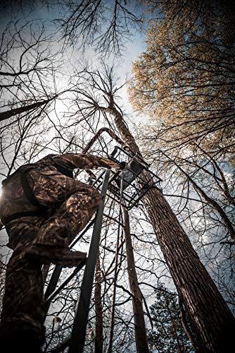 X-Stand Treestands The Duke 20' Single-Person Ladderstand Hunting Tree Stand, Black