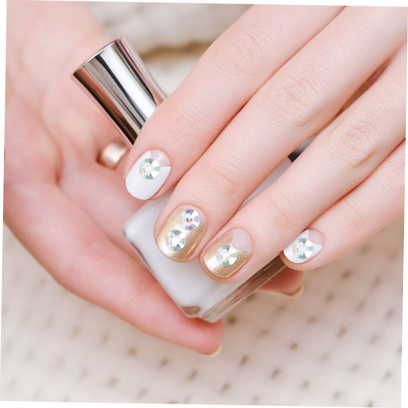 Beavorty 5 Set Di Fogli Adesivi Autoadesivi Con Glitter E Gioielli Per La Decorazione Delle Unghie Assortiti 4 Fogli*5