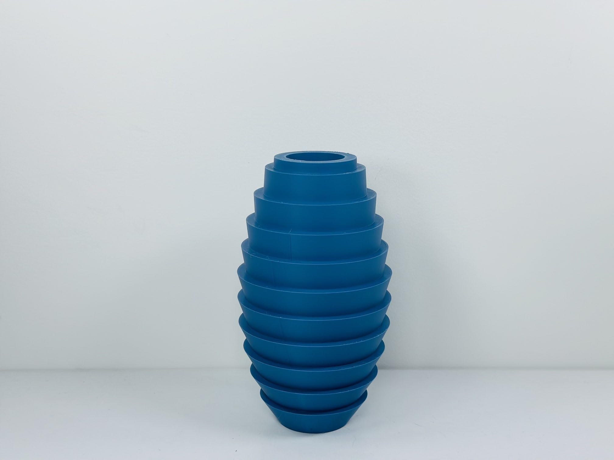 Vase fleurs séchées bleu grand modèle 20 cm déco maison boho design