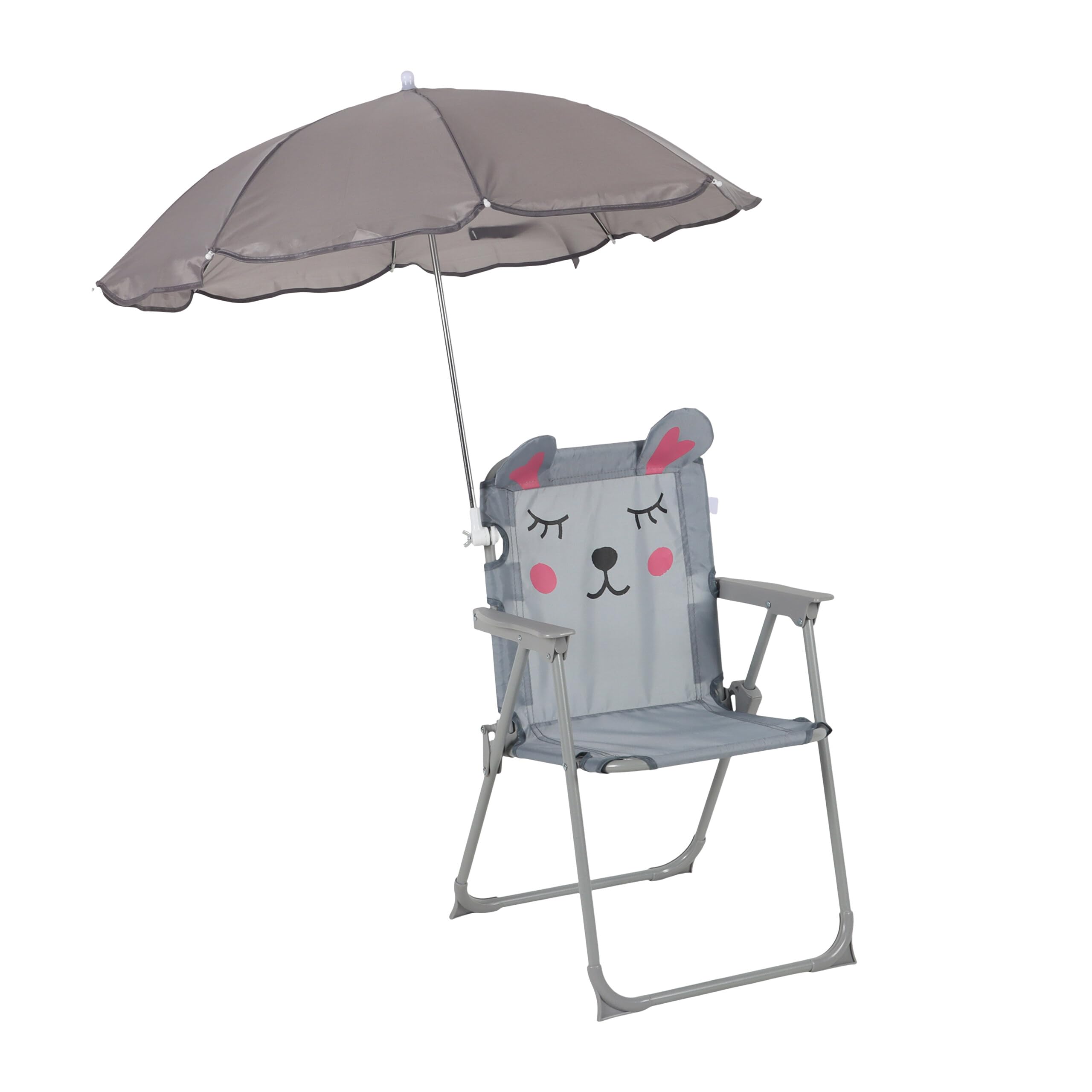 Relaxdays Chaise Pliante Enfant avec Parasol, Motif Souris, Camping/Pique-Nique, 51,5 x 36 x 37,5 cm, Multicolore