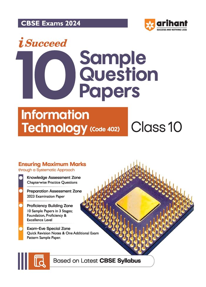 Arihant CBSE Sample Question Paper Class 10 Information Technology Book For 2024 Board Exam