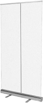 Plexiglass Barrier for Counter Floor Standing Sneeze Guard Room Divider Easy Pull clear Plastic Screen Sneeze Guard, Protective Popup Roller Banner, Transparent PVC Partition Screen, for Counter or Fl