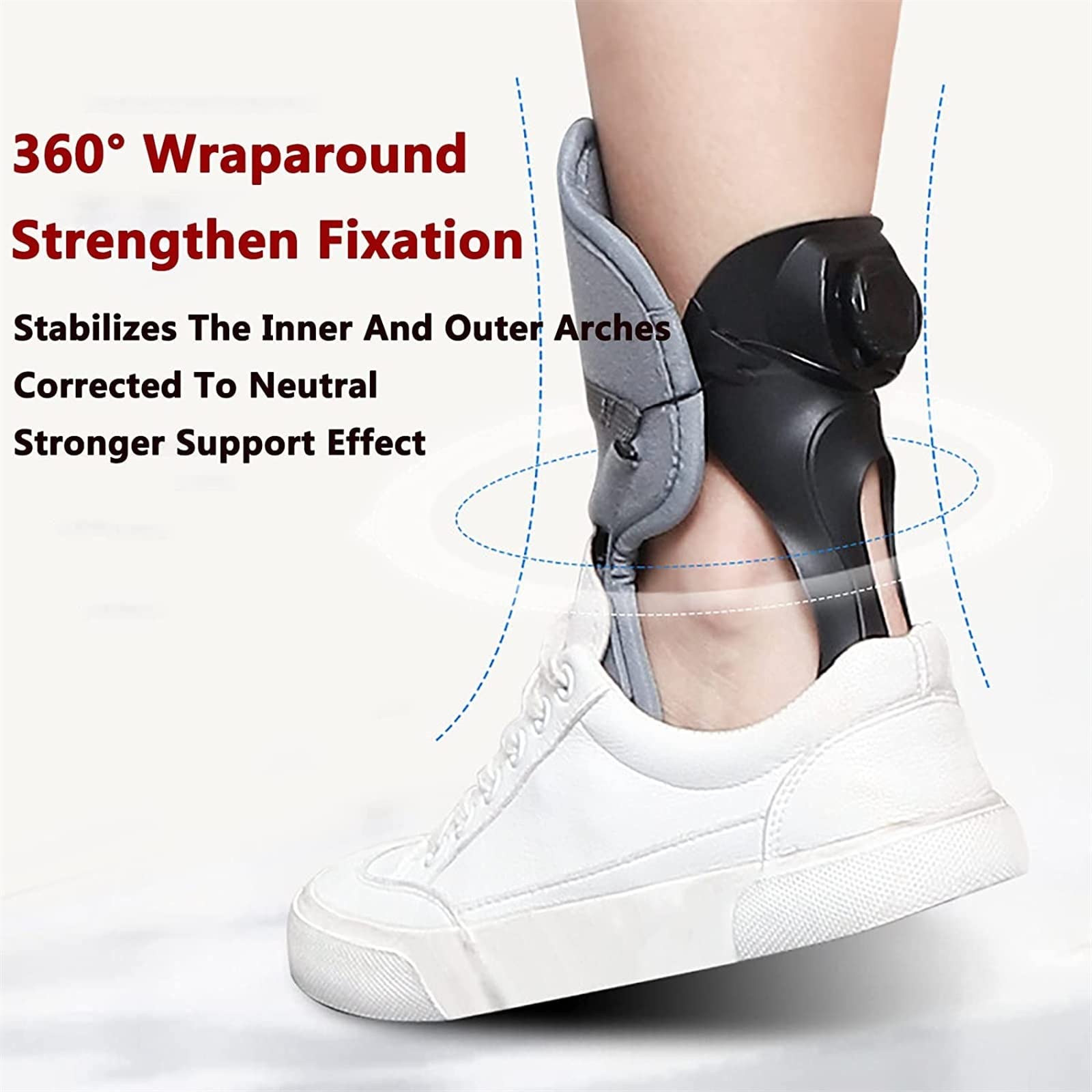 Órtesis De Tobillo Y Pie, Órtesis Fija para Caída del Pie con Cordones Boa Ajustables Y Refuerzo Envolvente De 360°, Ajuste Biónico, Transpirable Y Cómoda, para Hemiplej,Left(L)