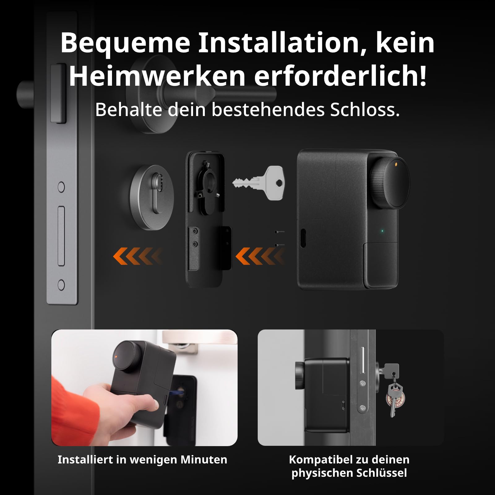SwitchBot WLAN Smart Lock Pro mit Touchscreen-Tastatur, Türriegelschlösser, Smartes Türschloss, Elektronisches Türschloss, Türöffner per App, Fingerprint, Code, Alexa, Google, unterstützt Matter