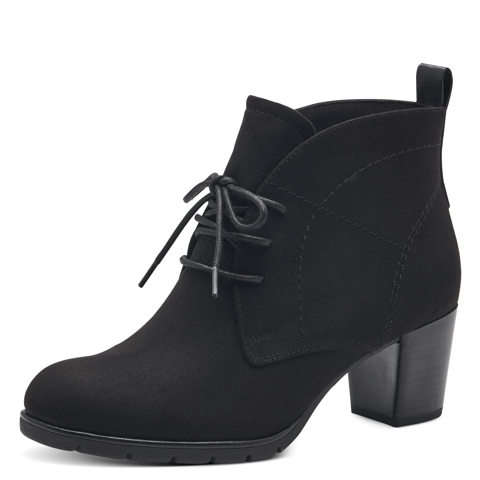 MARCO TOZZI Women's 2-25107-41 Lace Boot Heel, Black, 5.5