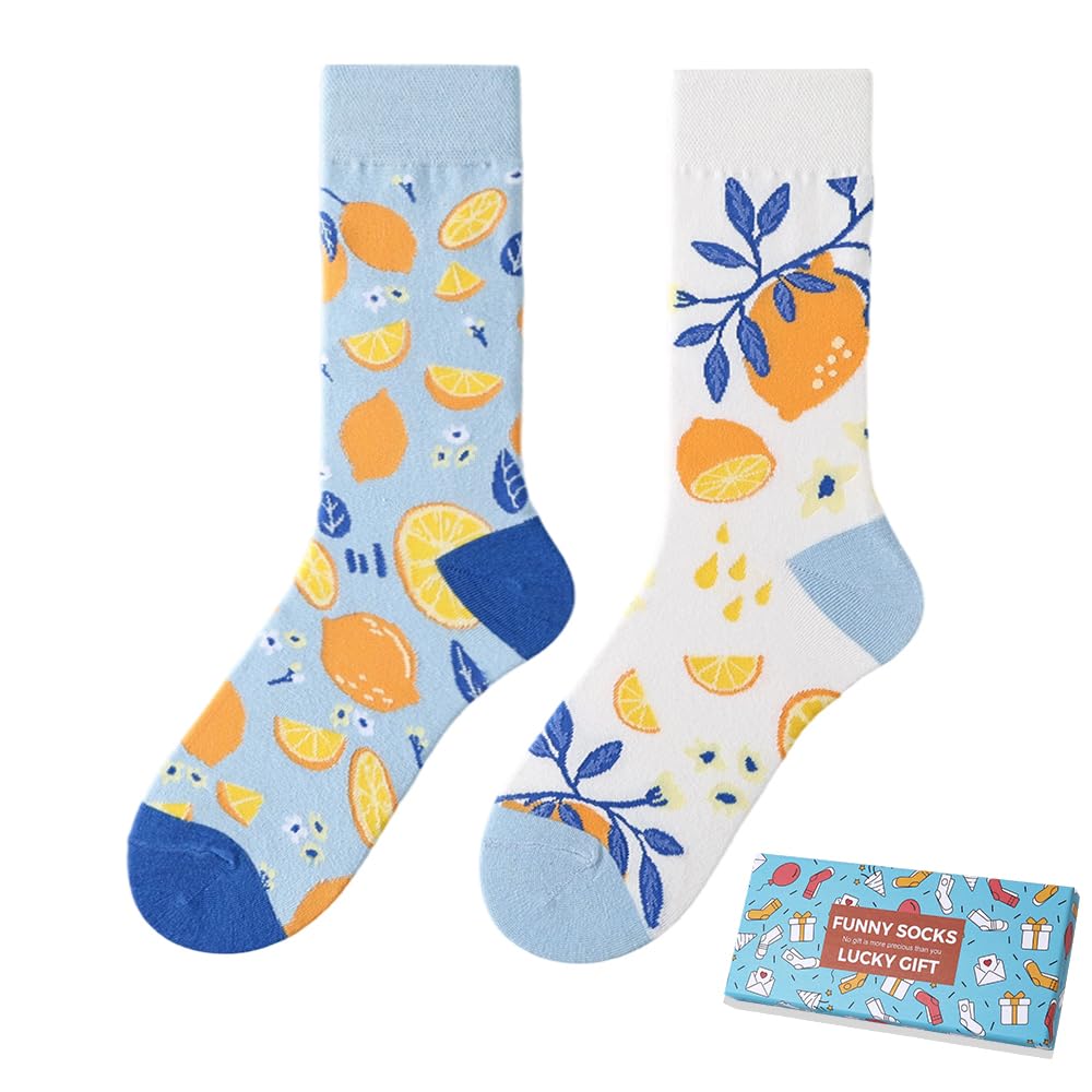 Calcetines Divertidos Unisex para Mujer y Hombre con Diseños Asimétricos en Par - Temas Animales, Comida, Fruta, Deporte y Arte en Algodón - Ideal para Regalos — view 18