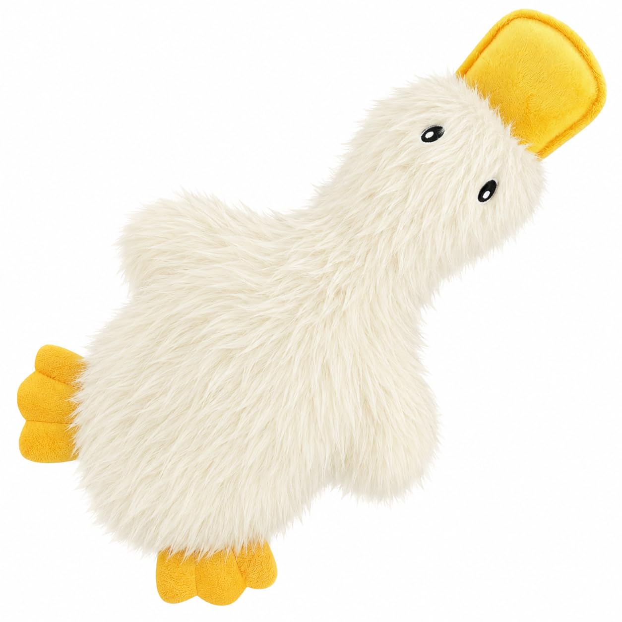 Best Pet Supplies Interactive Squeaky Dog Toy - Crinkle Duck, White