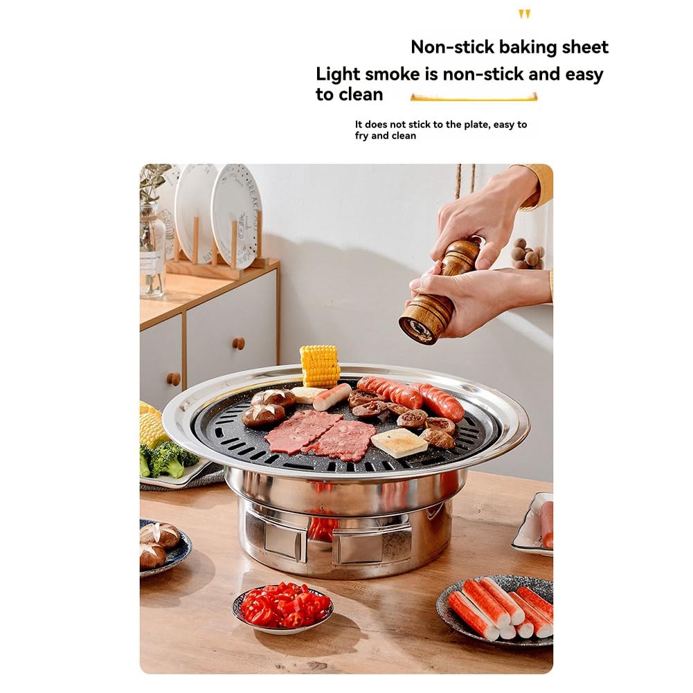 Wielofunkcyjny grill węglowy ze stali nierdzewnej, przenośny koreański grill na kemping, piknik i gotowanie w pomieszczeniach, trwały sprzęt do grillowania na świeżym powietrzu