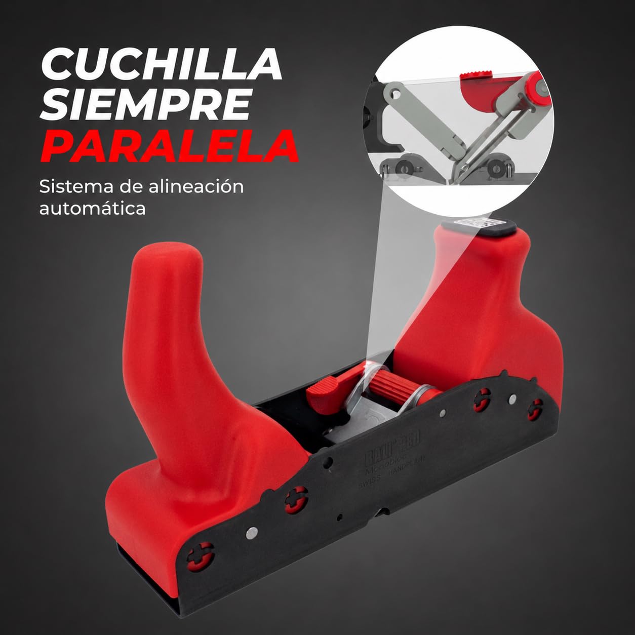 PACK PIALLA RALI 220 MONOBLOC + 10 LAME CROMO: pialla da falegname senza affilatura per il legno | pialla manuale con lama reversibile, regolazione istantanea della profondità | Per demancare e la