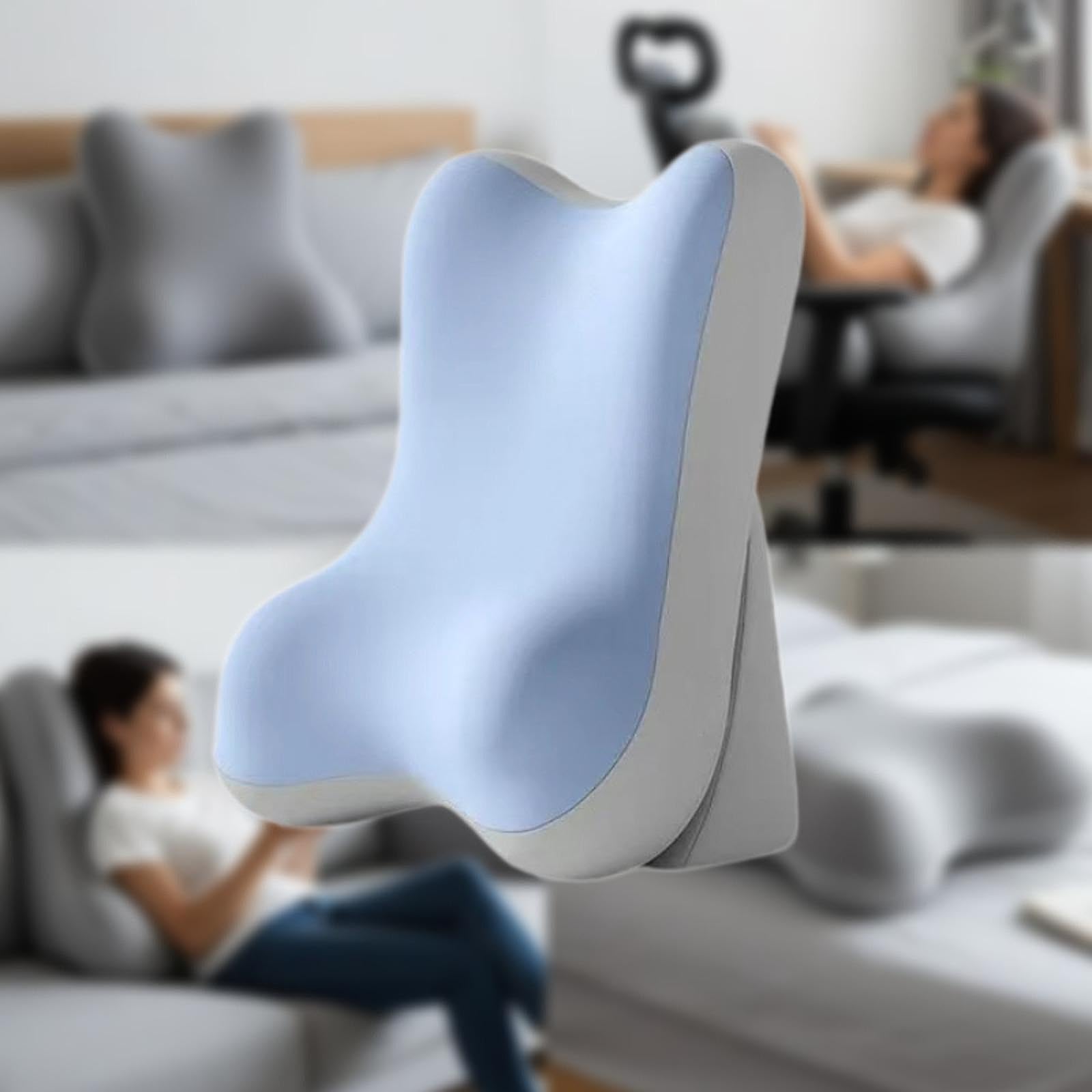 Baoblaze Cuscino da lettura con fodera staccabile, versatile e morbido, con rivestimento a faccia in giù, per divano di casa o pavimento del dormitorio, Blu E Grigio