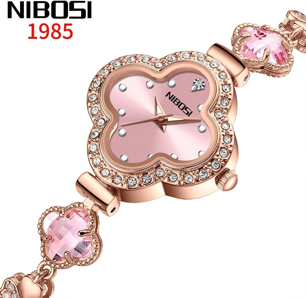 NIBOSI Watch for Women Bracelet Crystal Diamond Bangle Ladies Female Small Fashion Luxury Thin Waterproof Quartz Girls Wife Gifts Green Wrist Watch