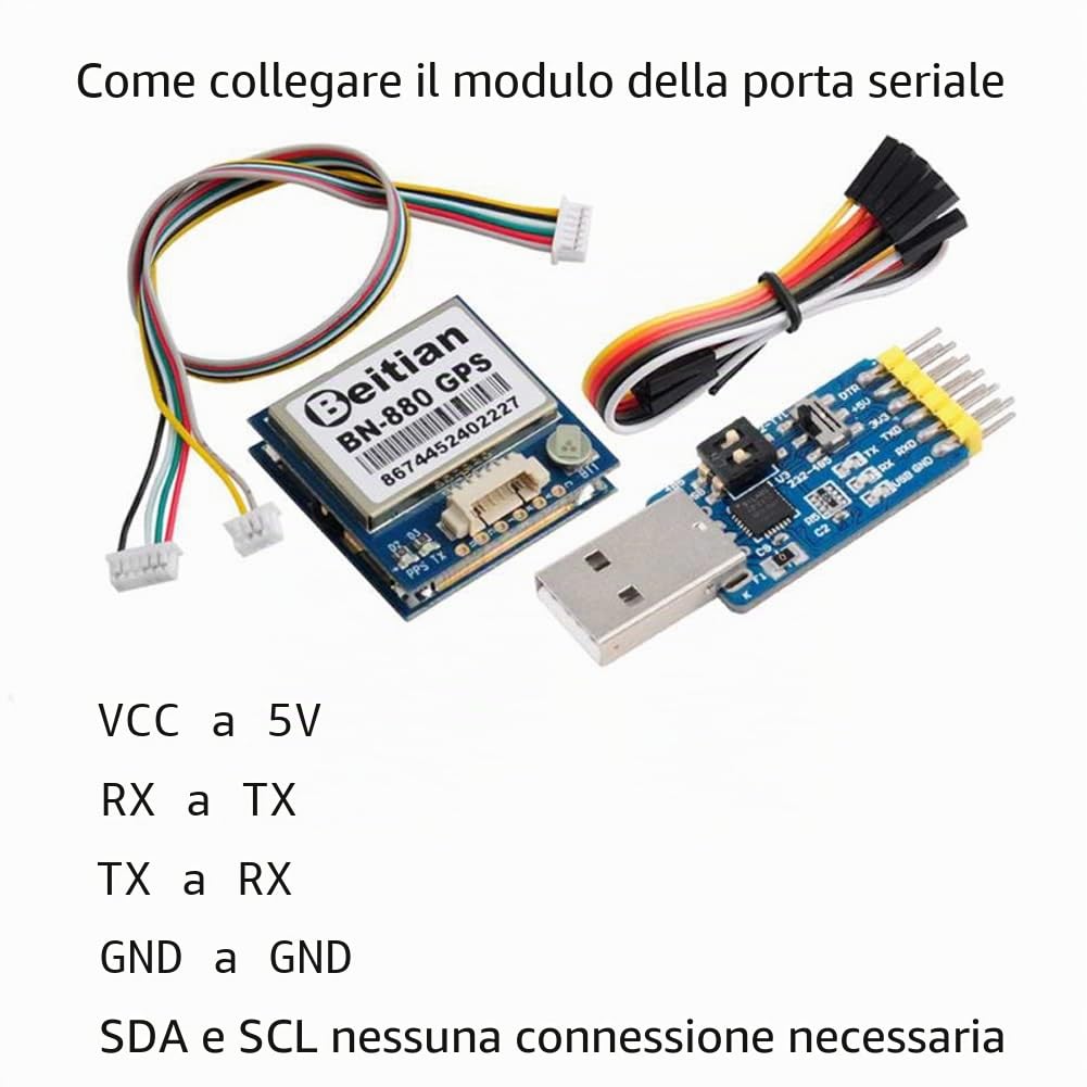 BN-880 - Modulo GPS U8 con Flash HMC5883 Bussola + GPS Antenna attiva supporto GPS Glonass Beidou Navigazione Automobile per Arduino Raspberry Pi Aircraft Pixhawk APM Flight Controller