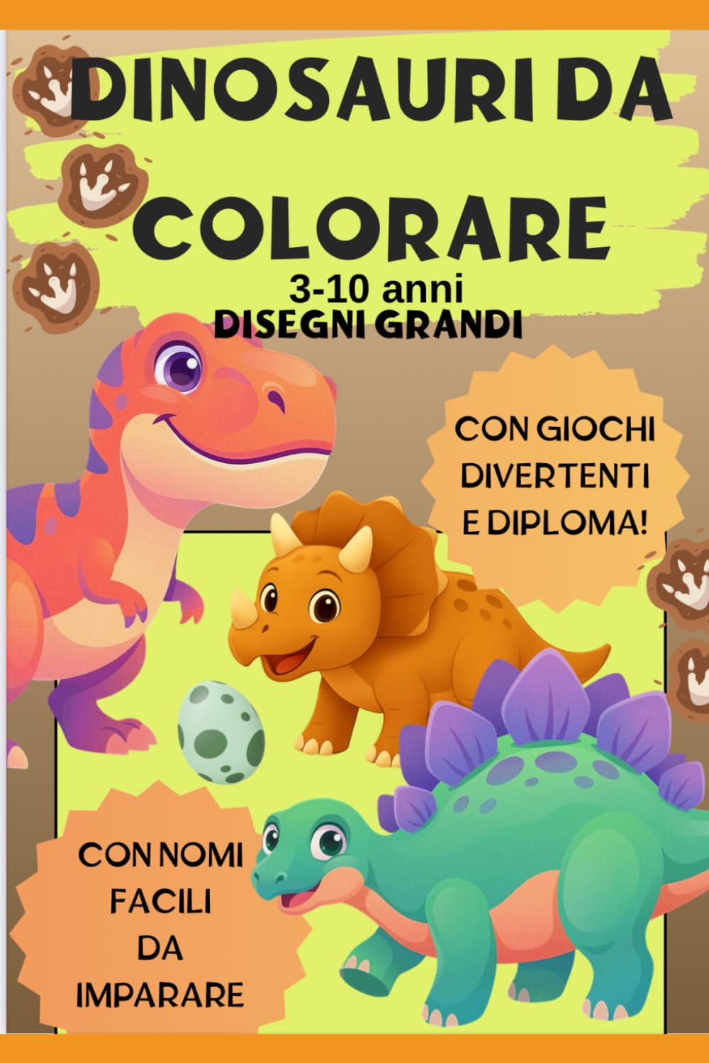 Dinosauri da colorare: 3-10 anni disegni grandi