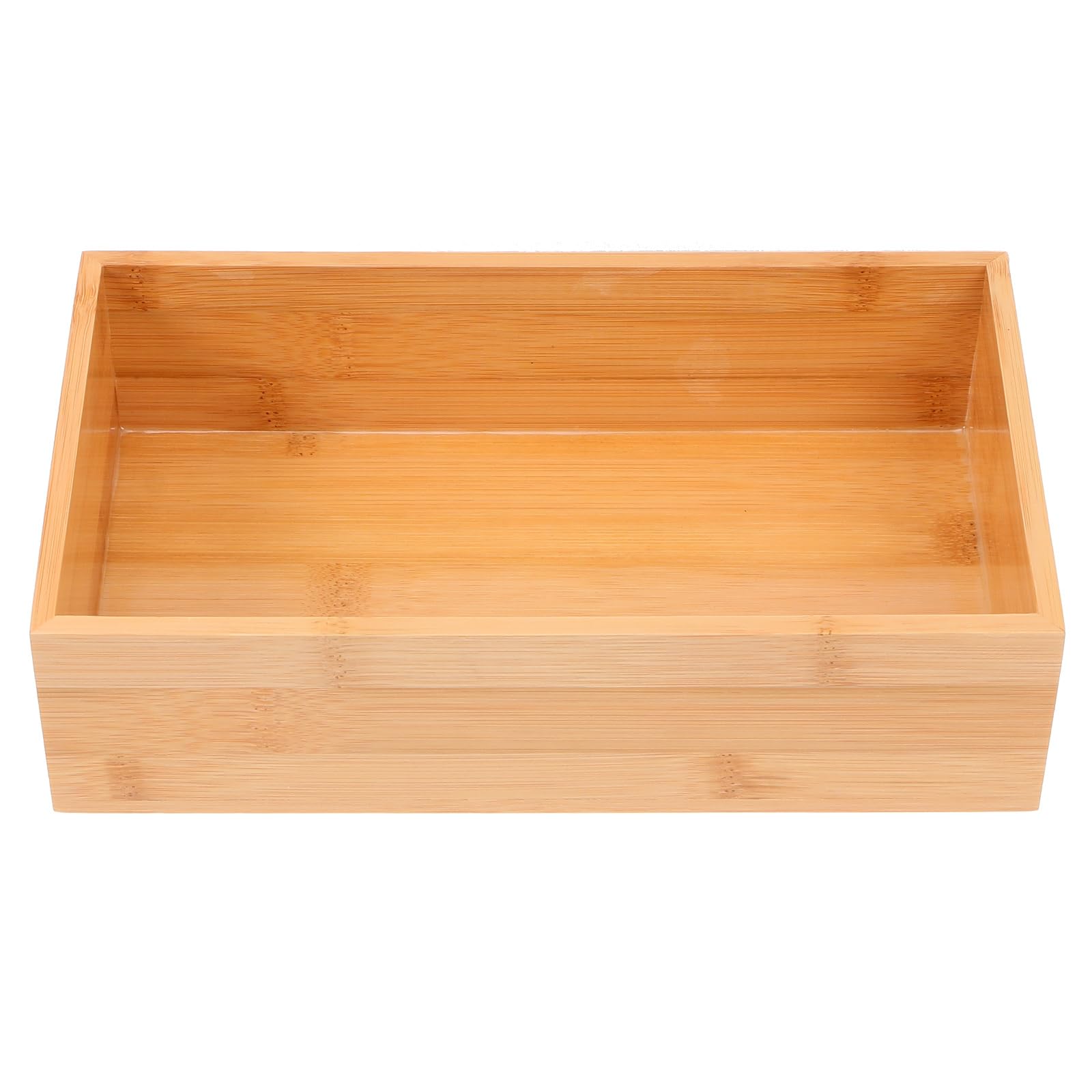 Cabilock bamboo storage box drawer organizer cosmetic storage bin wood Utensil Tray Kitchen Toilet Tank Tray bamboo utensil organizer bamboo silverware tray office no cover big wooden box