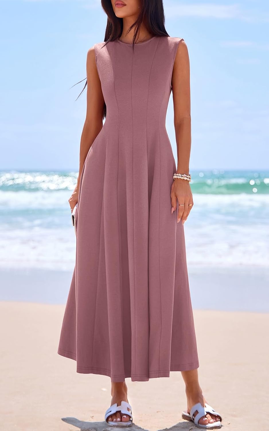 PRETTYGARDEN Sleeveless Crewneck Spring Maxi Dresses for Women 2026 Elegant Classy Semi Formal A Line Modest Party Dress - Image 5