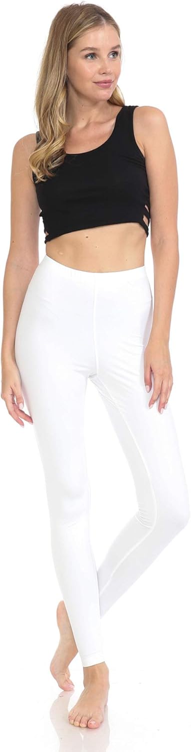 Leggings Depot ActiveFlex Athletic Leggings for Women-HLD (White, 2X) - Image 4