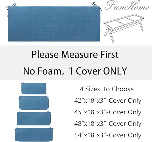 Miniatura 116 de FUNHOME Funda de cojín de banco para exteriores de 42 x 18 x 3 pulgadas, funda impermeable con cremallera y lazos, funda resistente a la Medalla