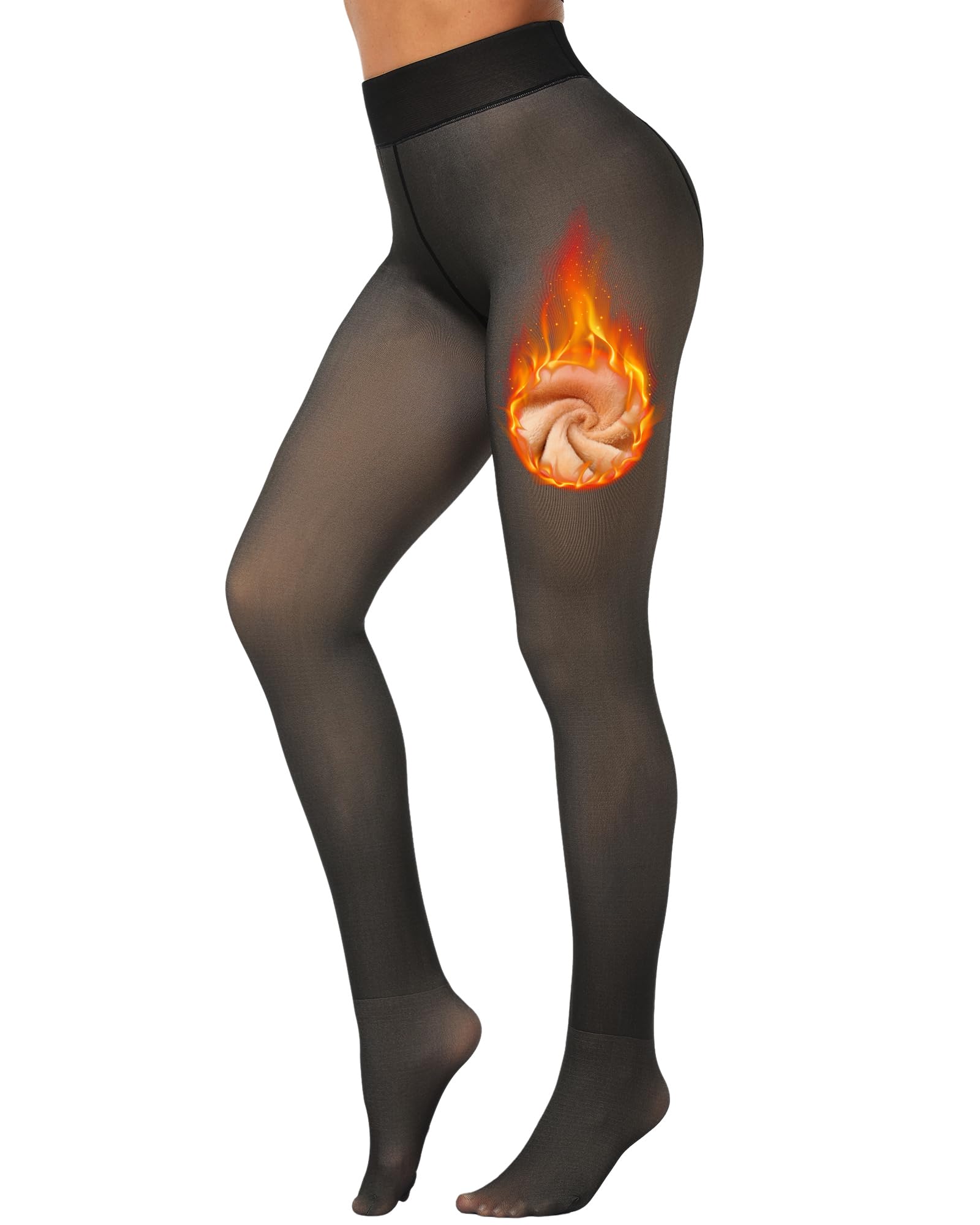 NORMOVWinter Warm Fleece Lined Leggings Women,Thick Thermal Velvet Tights