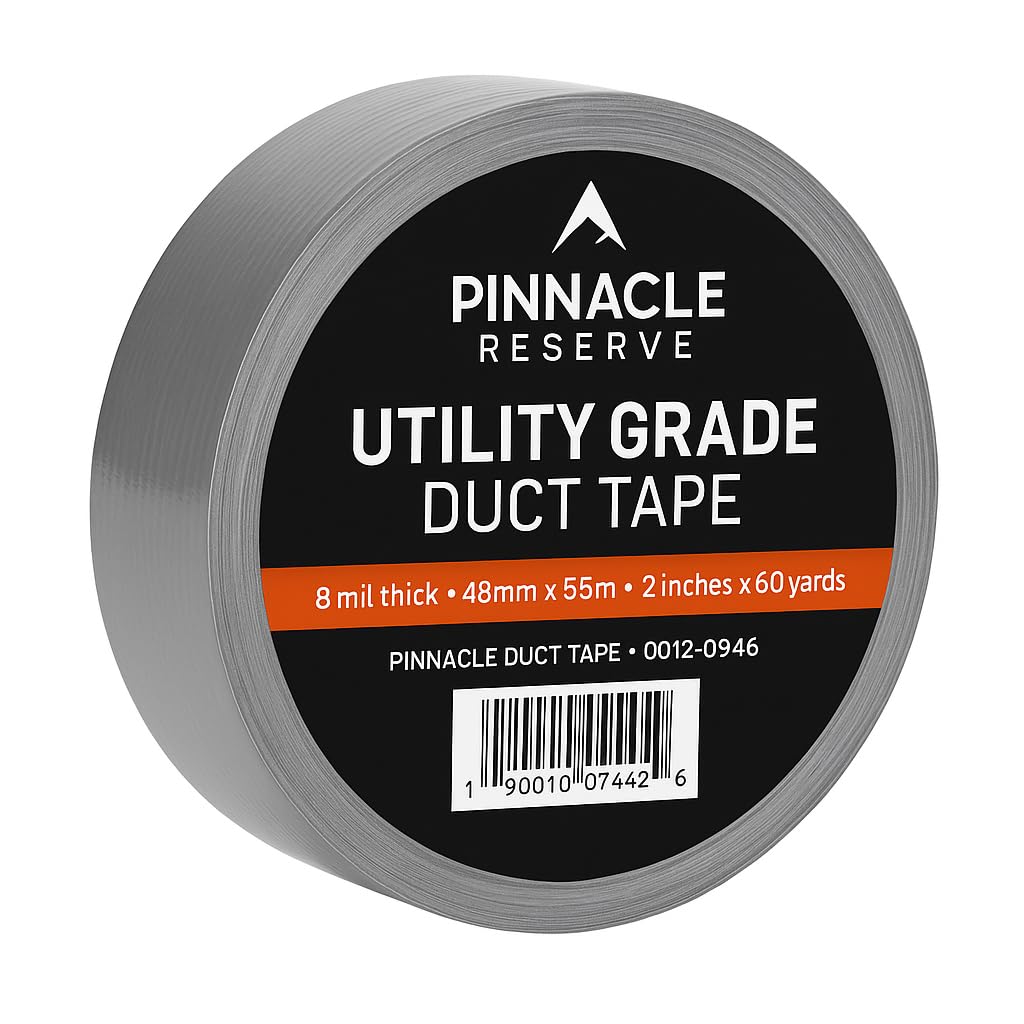 Utility Grade Duct Tape – 1.88 in x 50 yd Silver – Strong Adhesive Polyethylene Cloth Backing, Heavy Duty Waterproof Repair Tape for Electrical, Construction & Industrial Use