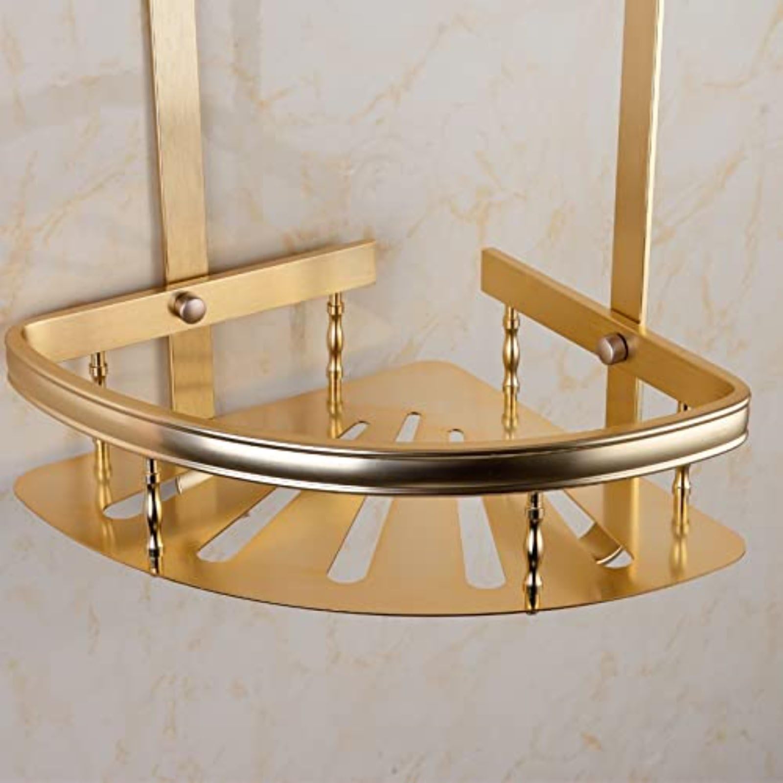 Estante Esquinero para Ducha, Estantes De Baño, Almacenamiento De Cosméticos Montado En La Pared, Organizador De Champú De Aluminio Dorado, Organizador para El