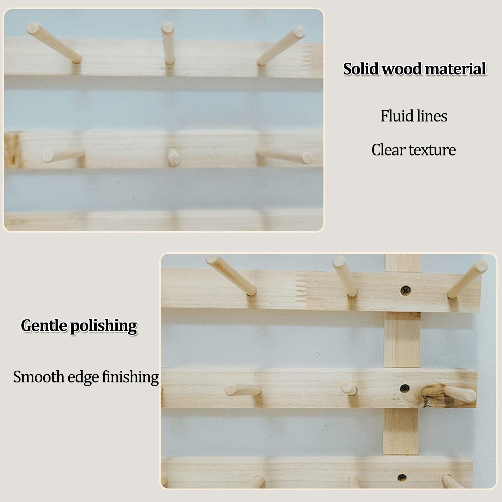 Garnhalter aus Holz – Organizer für Näh- und Stickgarn | Wandmontage-Design – leicht erreichbar beim Nähen und Flechten(50*55cm)