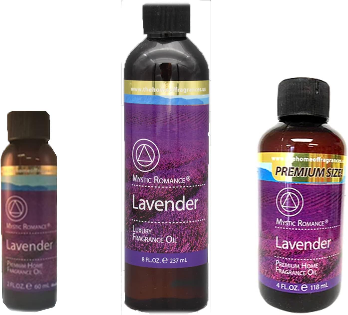 Mystic Romance Premium Scent Oil Set of 3 2oz+4oz+8oz 427ml (14, Lavender)
