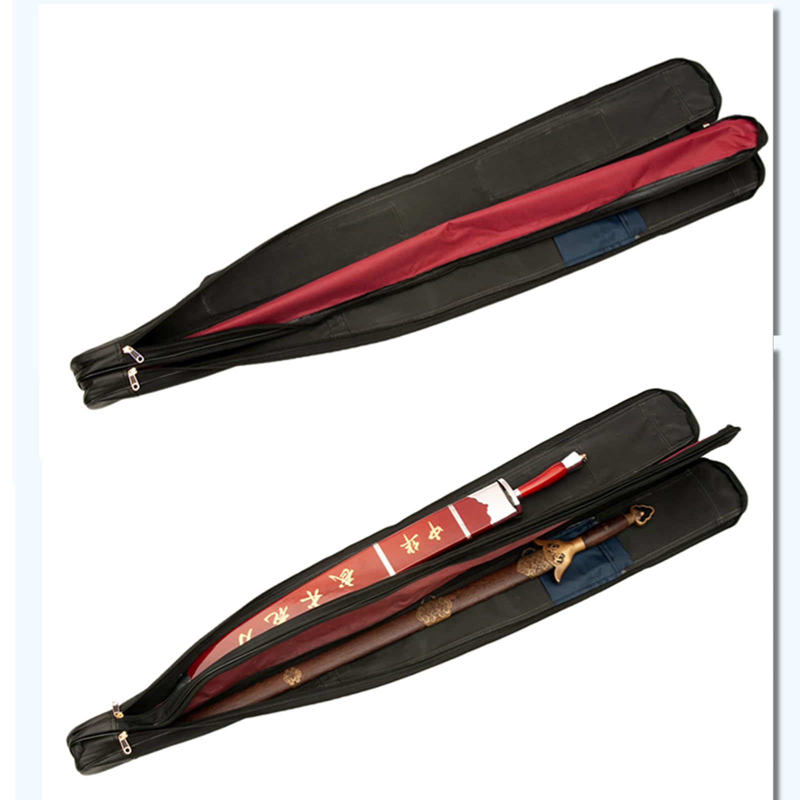 Borsa Per Spada Impermeabile In Tessuto Oxford Nero Da 130 Cm, Fodero A Doppio Strato Per 2 Spade, Adatta Per Spada Tai Chi, Samurai, Bokken, Katana