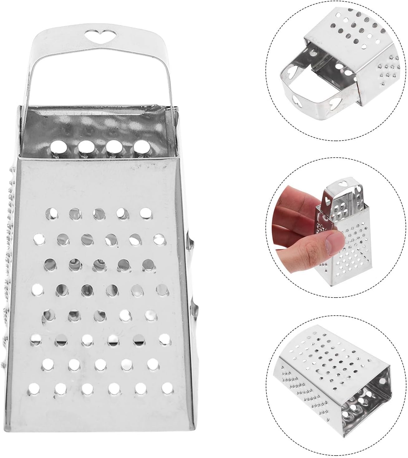 6pcs Mini Box Grater Stainless Steel for Fine and Coarse Grating
