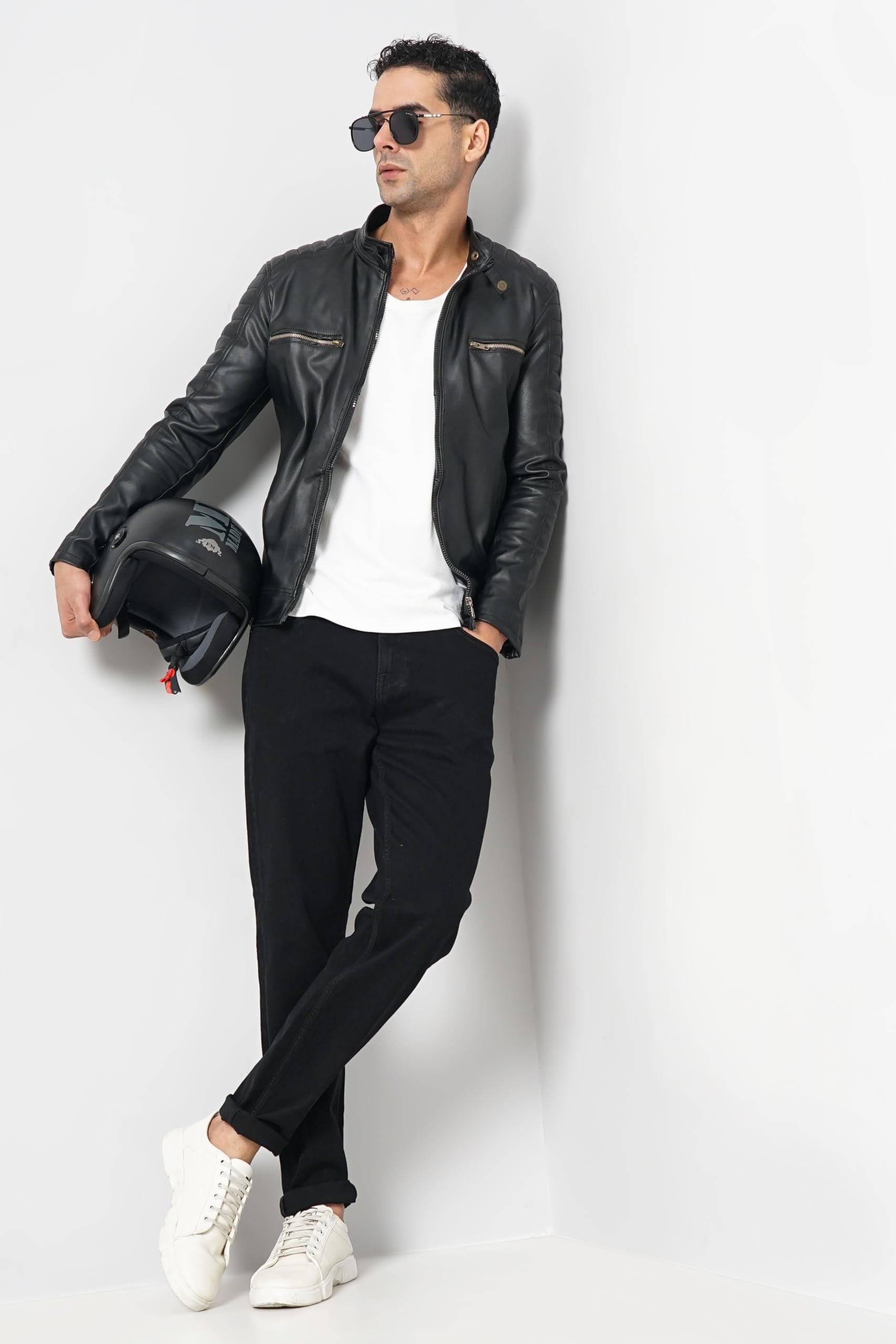 Celio Jeans da uomo in cotone slim fit tinta unita nera