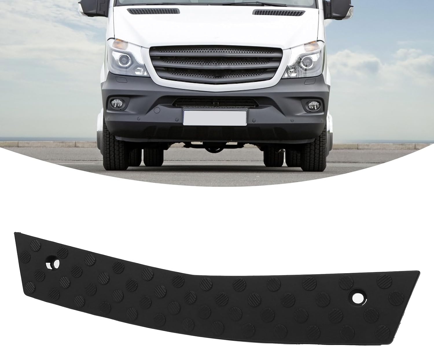 Denash Front Lower Bumper Valance Panel Skid Plate,Front Bumper Tread Step Plate Trim Seamless Fit Replacement 9068850411 for Sprinter W906 2014-2017