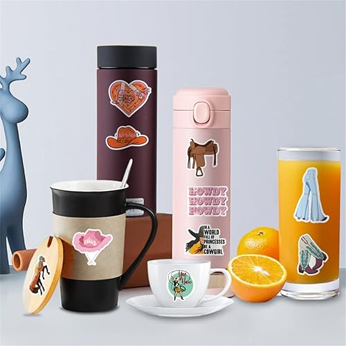 Miniatura 7 de Calcomanías de preparación a granel 50 unidades calcomanías de vaquera para niños y niñas calcomanías occidentales para botellas de agua laptop