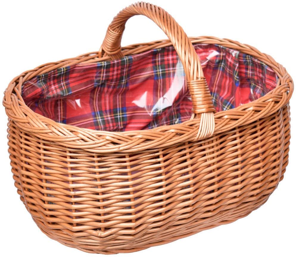 YULKA Einkaufskorb Weide Henkelkorb 51cm handgefertigt mit...