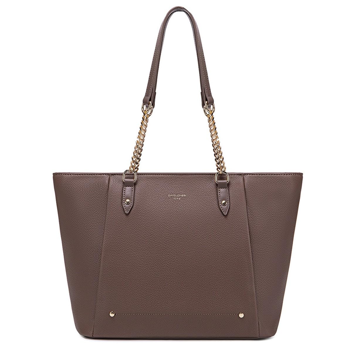 David Jones - Bolso de mano, cesta forrada, bandolera, para mujer - Gran bolso de compras A4 para el curso, trabajo, gran capacidad, piel sintética PU, suave - Bolso de compras con asas largas