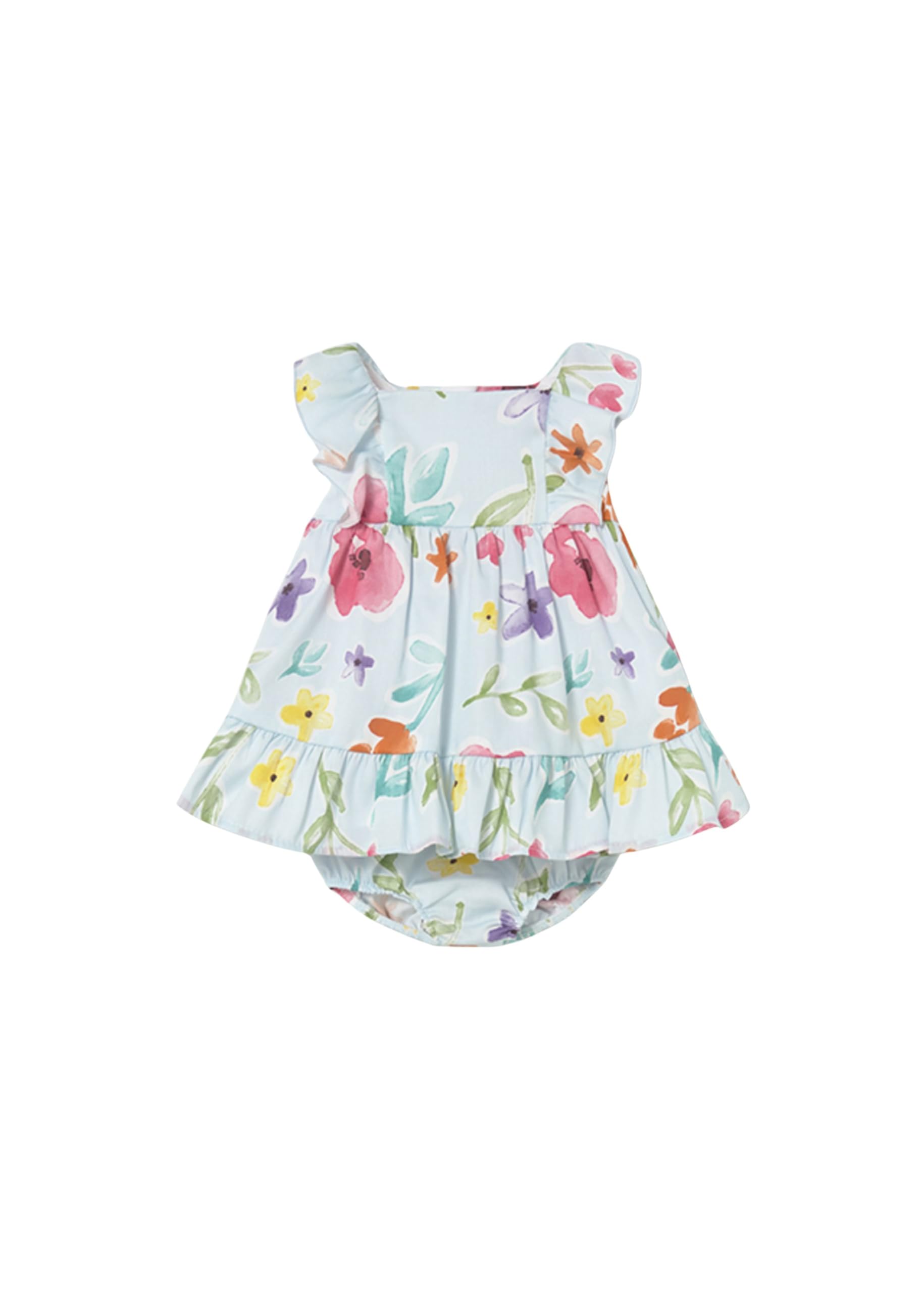 Mayoral Vestido Bebe Niña – Vestido Bebe nVerano - Ropa de Regalo – Vestido Estampado Lino - Ropa de 3 Meses a 18meses