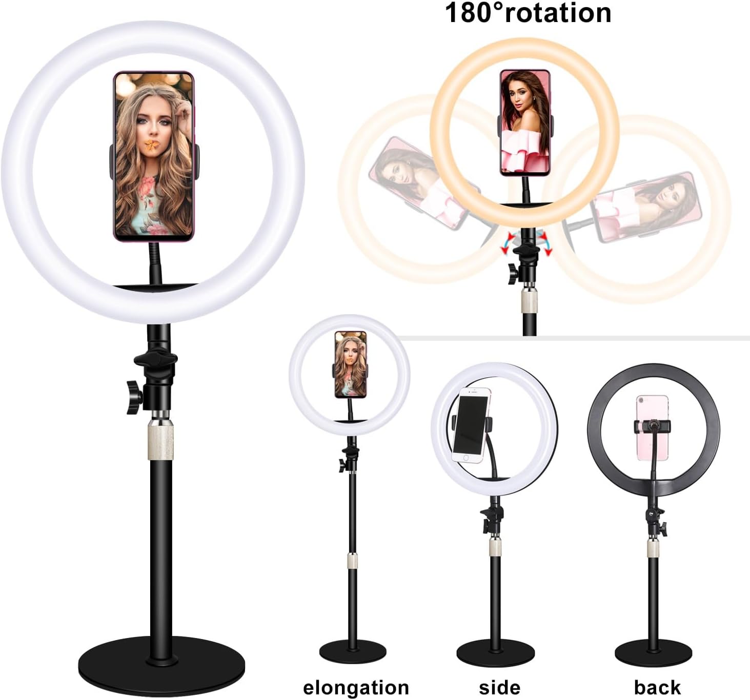Telescopic Desktop Bracket Live Streaming Bracket Supplementary Light Circular Meiguang Shooting Light(D)