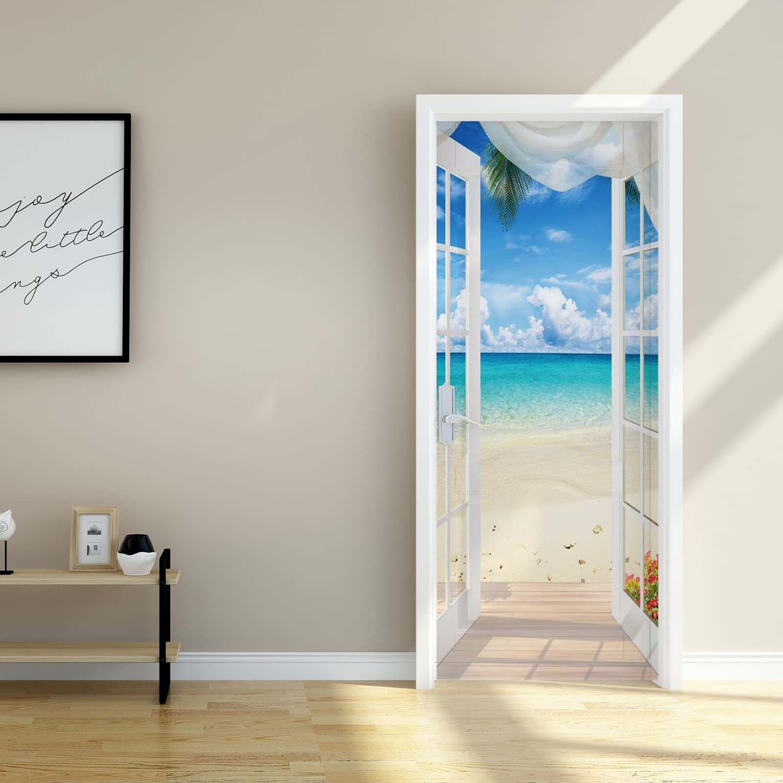 3D Adesivi Per Porte Animale Cavallo Bianco Murale Autoadesivo Decorazione Della Casa Adesivi Murali Camera Da Letto Soggiorno Adesivi Artistici Rimovibili 95 X 215 Cm