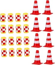Anneome 24 Pçs Sinal De Trânsito Barricada Mini Brinquedo Educacional Brinquedos Educativos Em Miniatura Sinal De Trânsito Construção Semáforo Faixa De Pedestres Brinquedo De Cone De