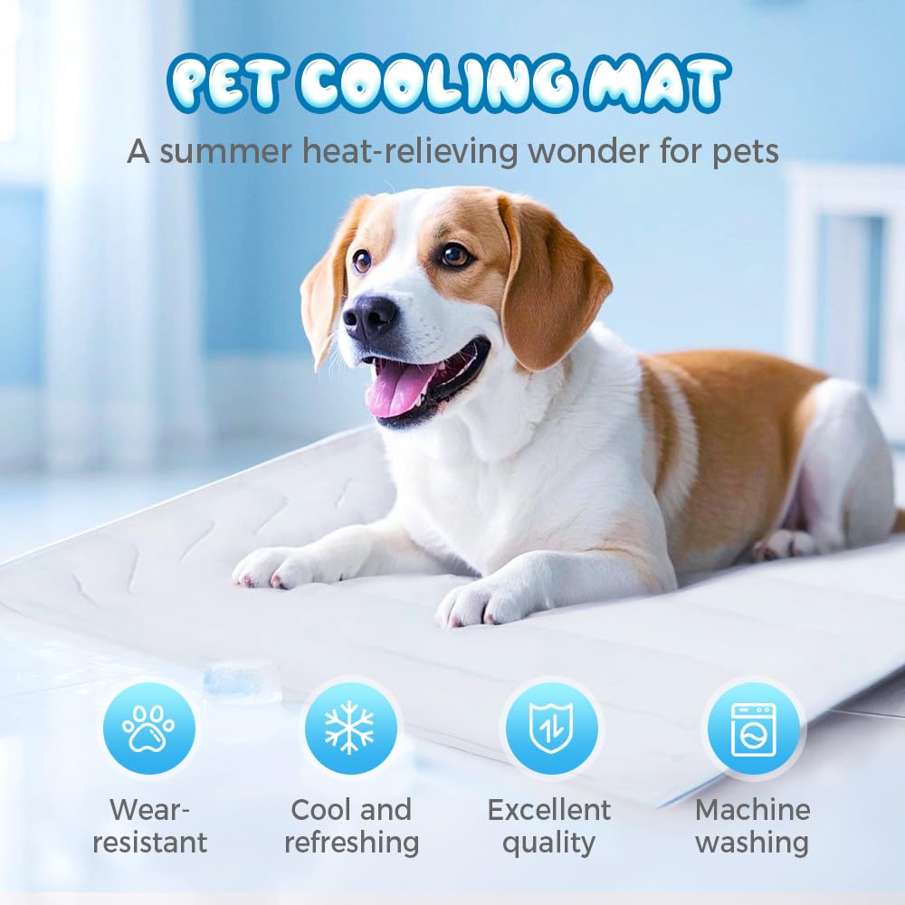 Tappetino refrigerante per cani, portatile, antiscivolo, lavabile, per interni ed esterni, perfetto per l'estate, 2026