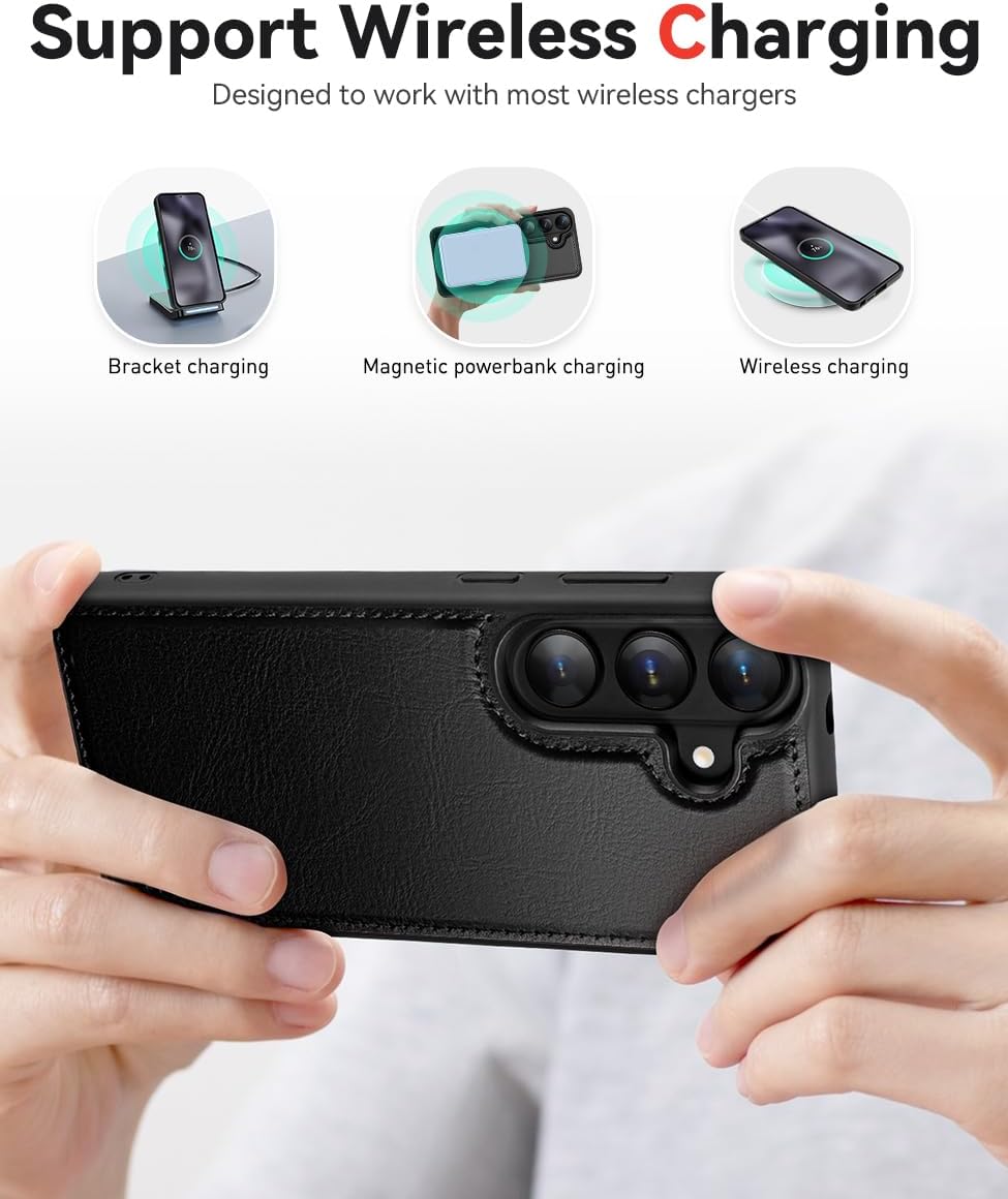 OCASE for Samsung Galaxy S26 Detachable Wallet Case with Card Holder, [2 in 1] PU Leather Flip Folio Case with RFID Blocking Stand Wrist Strap Shockproof Phone Cover 2026, Black