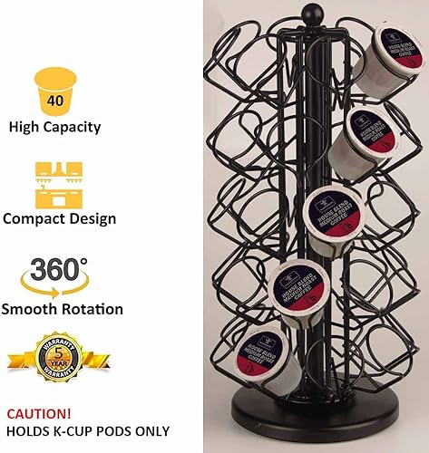 Vista 3 de 40 soportes para tazas K de capacidad, soporte para tazas K, soporte para tazas K, carrusel de taza K, soporte organizador de almacenamiento